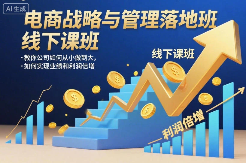 【精】电商战略与管理落地班线下课，教你公司如何从小做到大，如何实现业绩和利润倍增【录音】