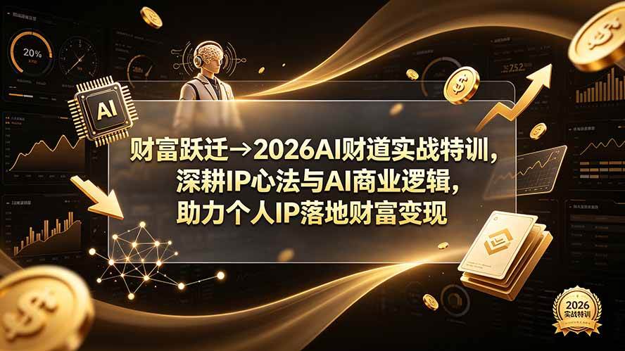 (19547期)财富跃迁→2026AI财道实战特训,深耕IP心法与AI商业逻辑,助力个人IP落地财富变现 财富跃迁→2026AI财道实战特训,深耕IP心法与AI商业逻辑,助力个人IP落地财富变现