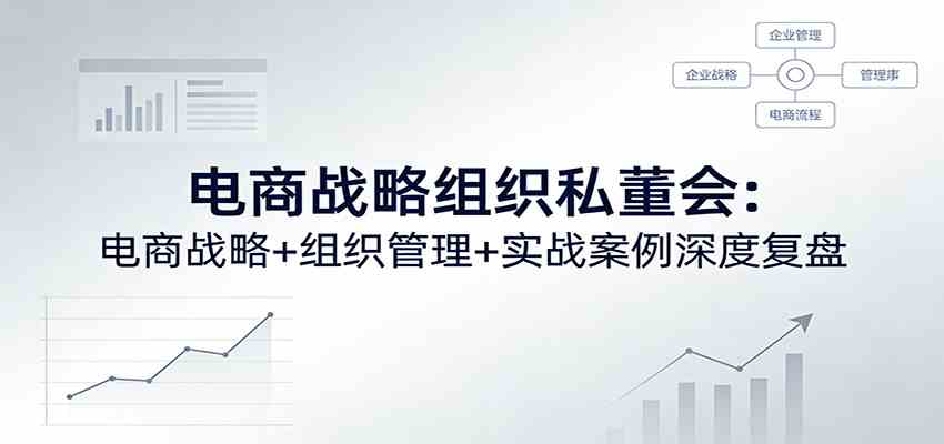 电商战略组织私董会：电商战略+组织管理+实战案例深度复盘