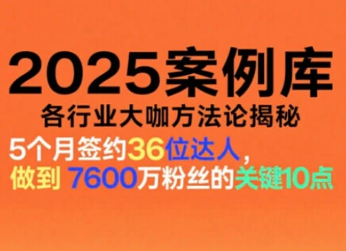 【精】2025案例库，收录各行业大咖的方法论，各行业大咖方法论揭秘