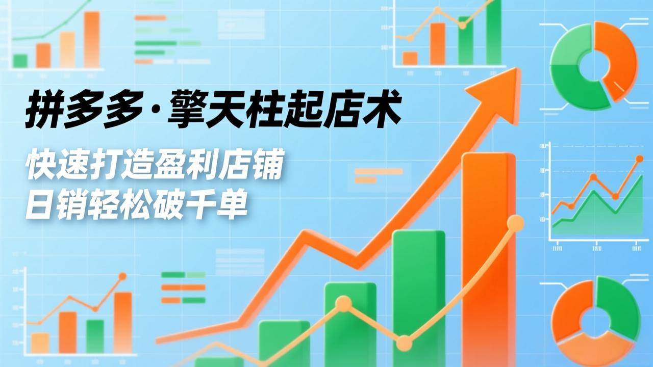 拼多多·擎天柱起店术，爆流布局、利润起飞、不断流，快速打造盈利店铺，日销轻松破千单