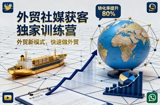 【精】外贸社媒获客独家训练营,外贸新模式,快速做外贸