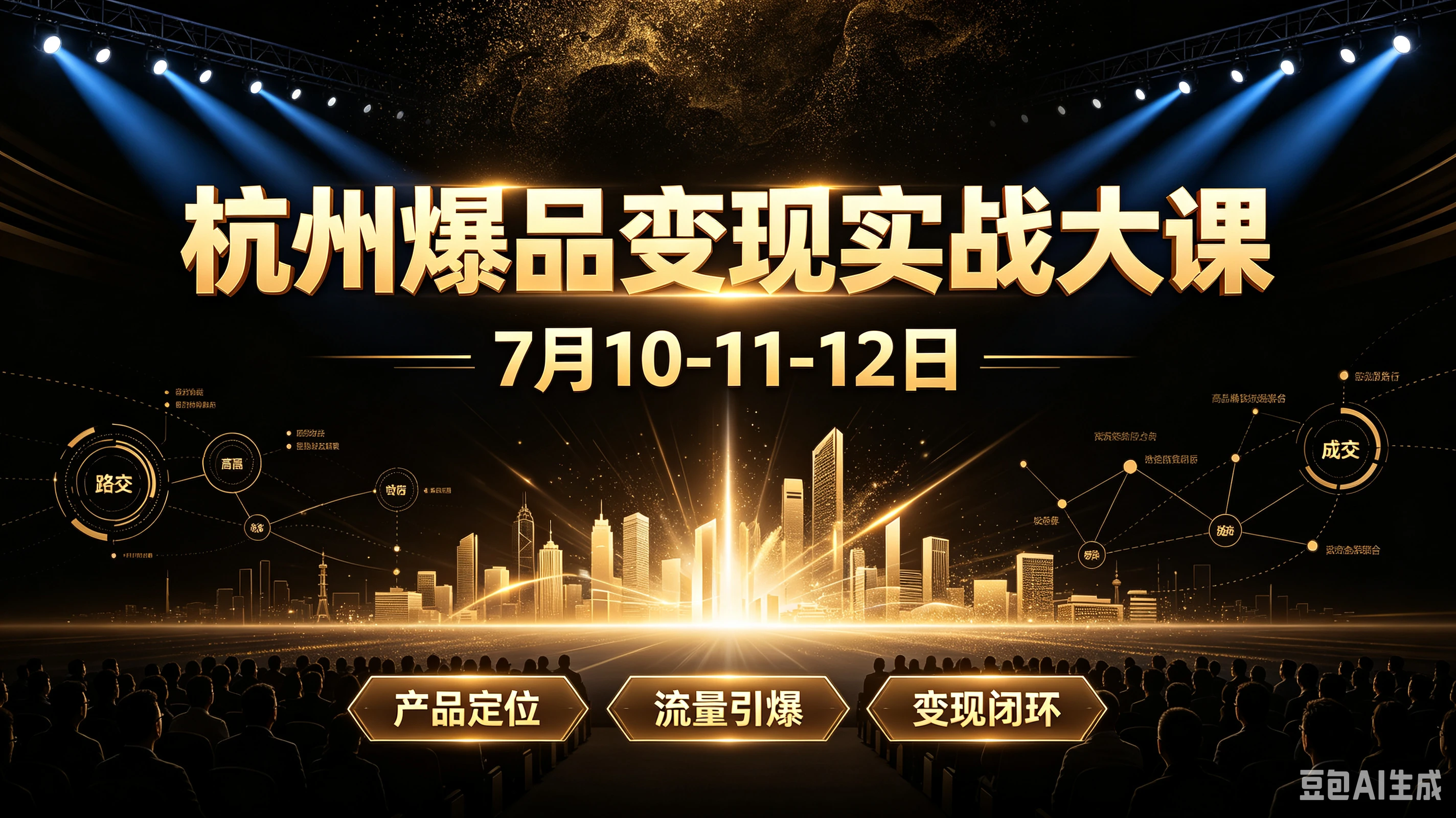 【精】杭州爆品变现实战大课，7月10－11-12日，产品定位、流量引爆、变现闭环
