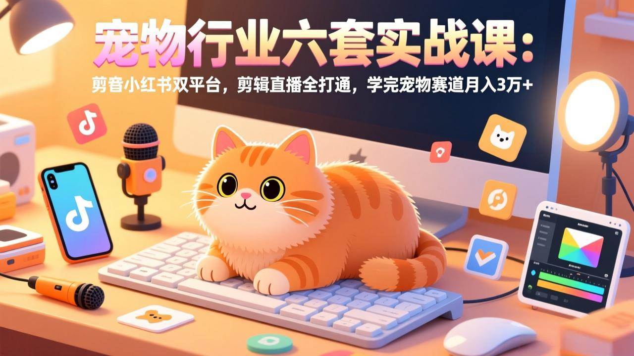 (17411期)宠物行业六套实战课:抖音小红书双平台,剪辑直播全打通,学完宠物赛道月入3万+ 宠物行业六套实战课:抖音小红书双平台,剪辑直播全打通,学完宠物赛道月入3万+