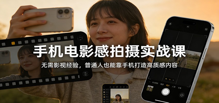 手机电影感拍摄实战课:无需影视经验,普通人也能靠手机打造高质感内容 手机电影感拍摄实战课:无需影视经验,普通人也能靠手机打造高质感内容