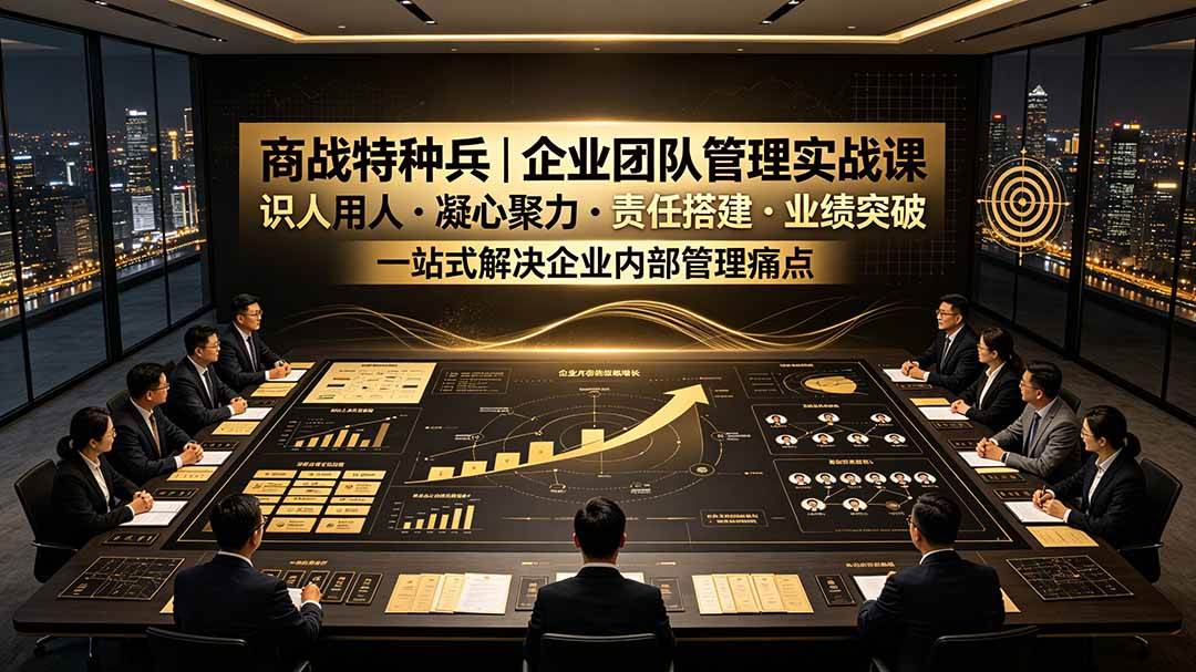 商战特种兵｜企业团队管理实战课：识人用人｜凝心聚力｜责任搭建｜业绩突破，一站式解决企业内部管理痛点