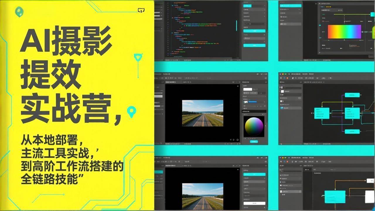 AI+摄影提效实战营，从本地部署，主流工具实战，到高阶工作流搭建的全链路技能