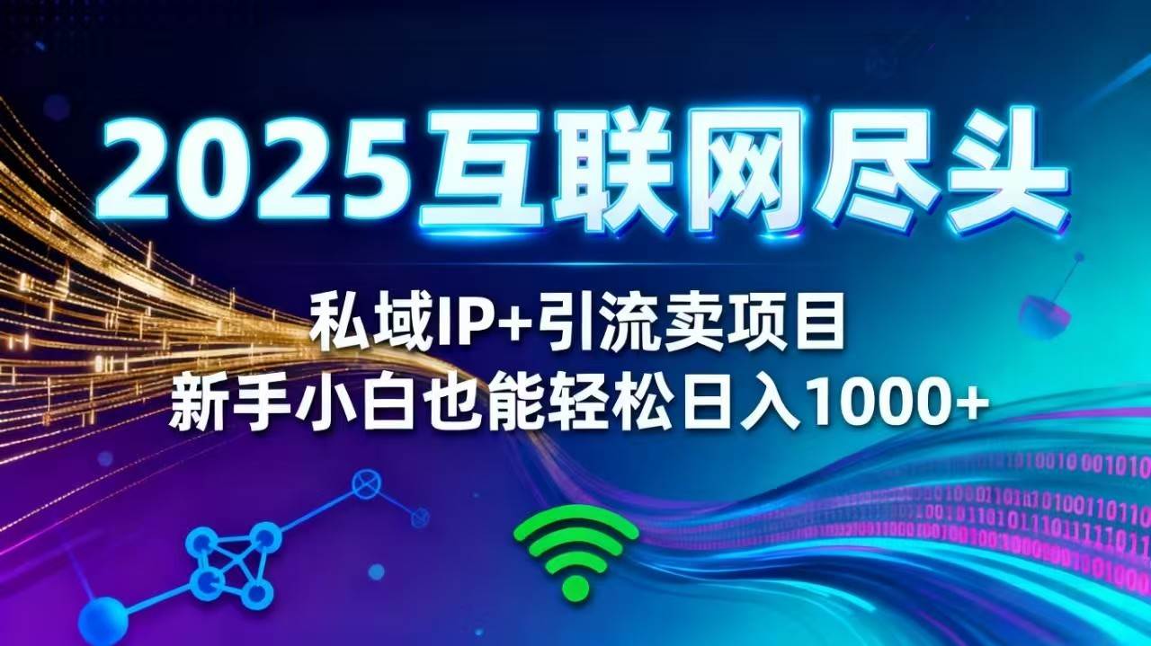 2025网创尽头王炸项目！私域 IP + 精准引流，新手小白在家躺赚日入 1000+