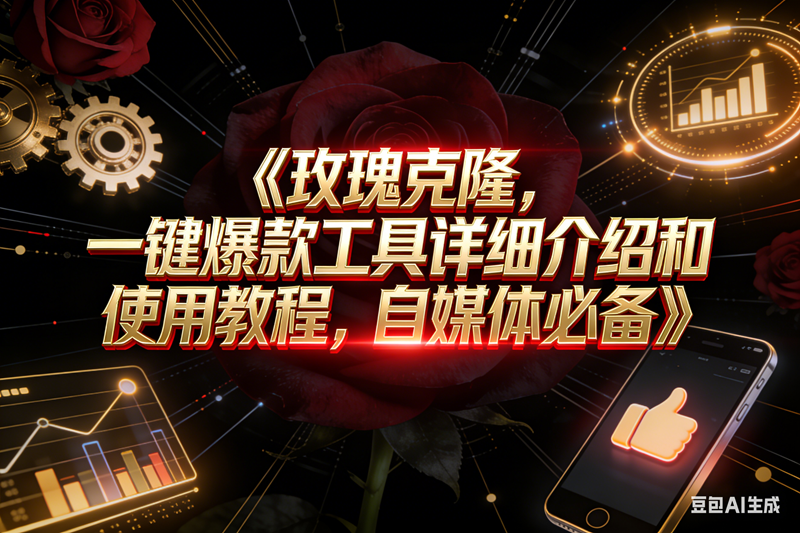 (16828期)玫瑰克隆工具,自媒体神器,一键爆款,详细使用教程和软件下载 玫瑰克隆工具,自媒体神器,一键爆款,详细使用教程和软件下载