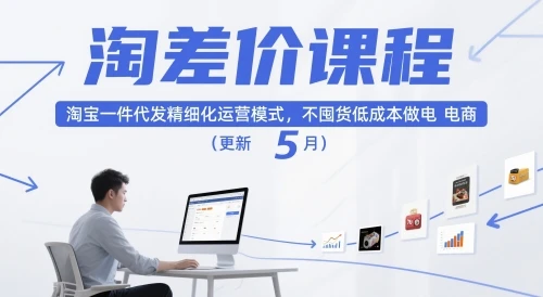 【精】淘差价课程，淘宝一件代发精细化运营模式，不囤货低成本做电商(更新10月)
