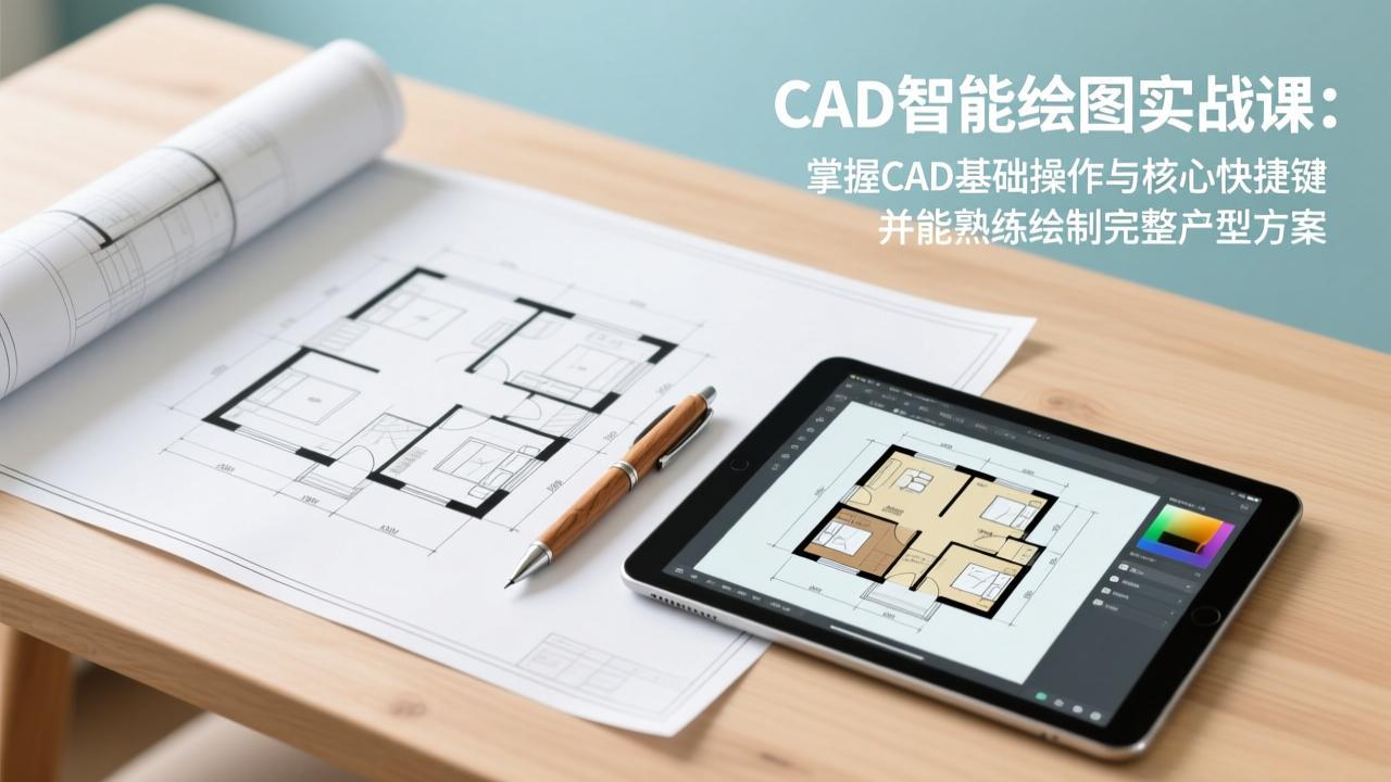 【精】CAD智能绘图实战课:掌握CAD基础操作与核心快捷键,并能熟练绘制完整户型方案 【精】CAD智能绘图实战课:掌握CAD基础操作与核心快捷键,并能熟练绘制完整户型方案