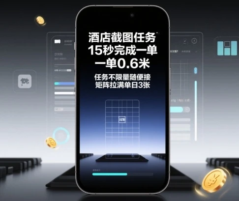 酒店截图任务，15秒完成一单，一单0.6米，任务不限量随便接，矩阵拉满单日3张【揭秘】