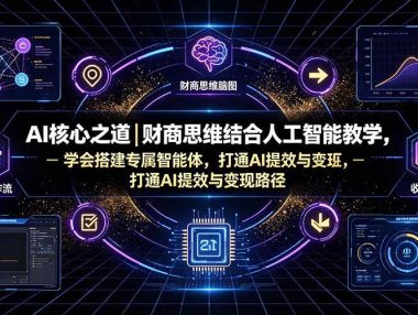 AI核心之道|财商思维结合人工智能教学,学会搭建专属智能体,打通AI提效与变现路径