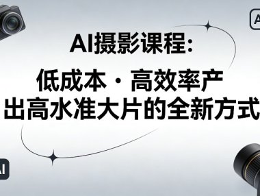 AI摄影课程，低成本高效率产出高水准大片的全新方式