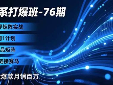 淘系打爆班-76期，无界矩阵实战，1词1计划、竞品矩阵、多链接赛马，打造爆款月销百万