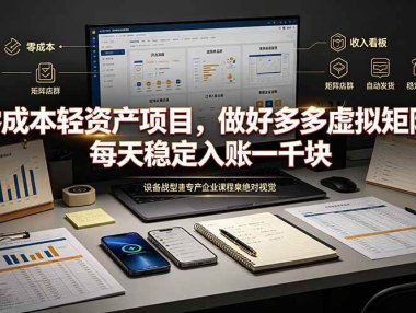 零成本轻资产项目,做好多多虚拟矩阵,每天稳定入账一千块
