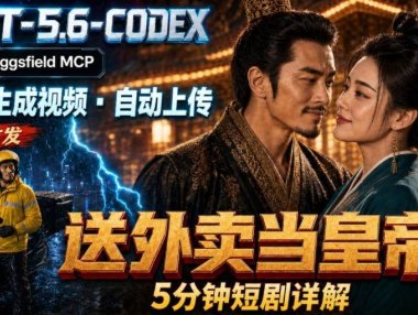 GPT-5.6 Codex+Higgsfield MCP:一条指令生成5分钟短剧并自动上传YouTube(油管)