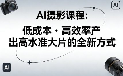 AI摄影课程，低成本高效率产出高水准大片的全新方式