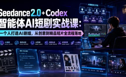 Seedance2.0+Codex智能体AI短剧实战课:一个人打造AI剧组,从创意到精品短片全流程