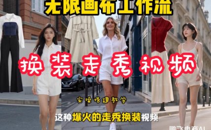 无限画布工作流一键制作炫酷换装视频,实操搭建教学,学完你也能快速制作各种带货视频
