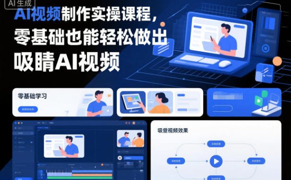AI视频制作实操课程，零基础也能轻松做出吸睛AI视频