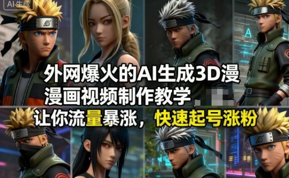 外网爆火的AI生成3D漫画视频制作教学，让你流量暴涨，快速起号涨粉！