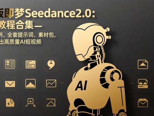新版即梦Seedance2.0：5套教程合集，40+案例、全套提示词、素材包，轻松做出高质量AI短视频
