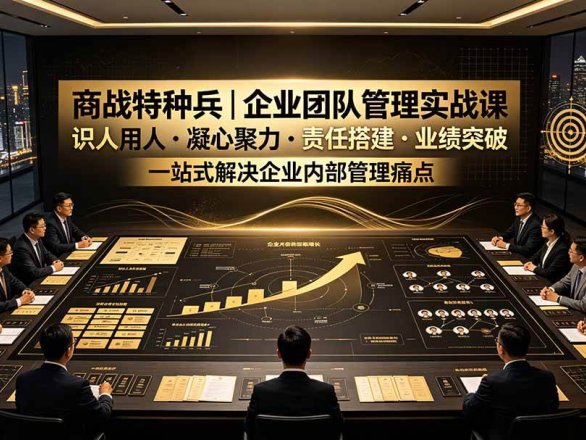 商战特种兵|企业团队管理实战课:识人用人|凝心聚力|责任搭建|业绩突破,一站式解决企业内部管理痛点